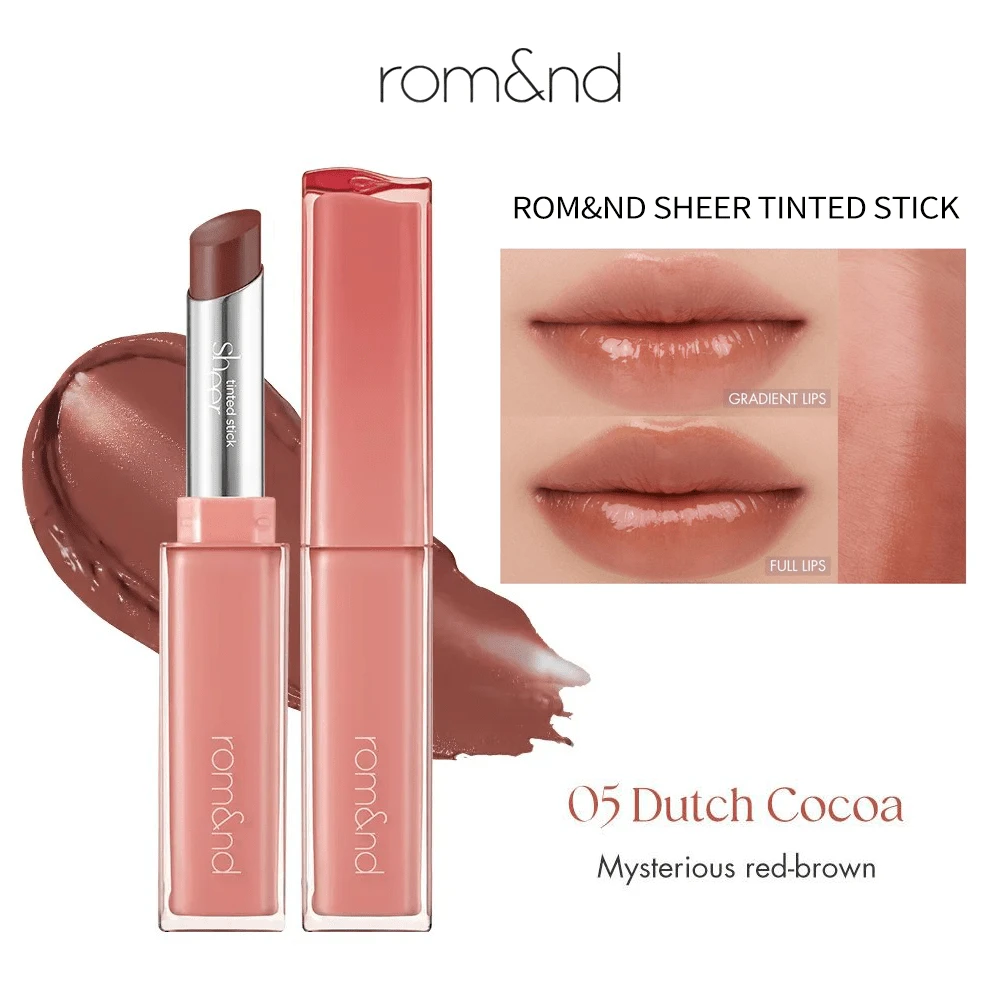 韓國 Rom&Nd Slim Tube 啫喱布丁唇釉,水潤亮澤妝效,保濕滋潤 - 05# DUTCH COCOA - 查看 1