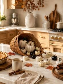 12/6/2Pcs Black Pumpkins Artificial Plants, Halloween Thanksgiving Fall Harvest Party Decor Faux Plants, Plastic Artificial Pumpkins Plants For Home, Room Kitchen Mantle Decoration, DIY Accessories, Autumn Wedding Table Arrangement, Birthday Gifts - Black and White - View 4