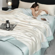 Duvet Covers Sets - Flowers - Milky White and Blue - View 5