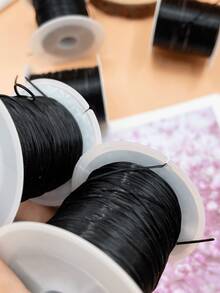 10m Roll Black High Elasticity Beading Cord, Low Friction Smooth Design For Easy Beading, Secure Knot Lock Resistant To Loosening, Flexible Tear-Resistant, Beginner Friendly Craft Rope, Suitable For Elastic Bracelets, Anklets, Beaded Necklaces, Keychains, Hand-Strung Beads And Other Beaded Jewelry Making - Elastic Rope - View 3