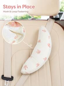Cute Bear Pattern Seat Belt Pillow, Car Seat Belt Shoulder Pad, Soft Shoulder Cushion Neck Support Pillow, Universal Seat Belt Shoulder Pad, Seat Belt Protector, Heart Rabbit Pattern Car Interior Accessory, Suitable For Driving, Road Trips, Travel - A - View 9