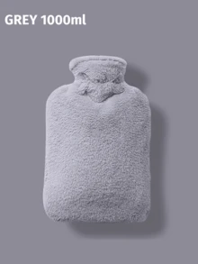 1個可注水熱水袋附仿兔毛套，女孩用腹部保暖加熱墊，小型便攜暖手寶，可水洗加厚毛茸茸冬季PVC暖水袋，女性經期腹部舒緩（線條與顏色可能因批次不同而略有差異，造成不便敬請見諒） - 彩色 - 查看 12
