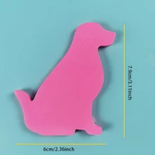 2pcs Random Color Puppy Shaped Sticky Notes, Dog Theme Memo Pad For Office Desk, Ideal Office And Classroom Accessory, School Stationery Supplies, Perfect Gift For Students - A - View 4