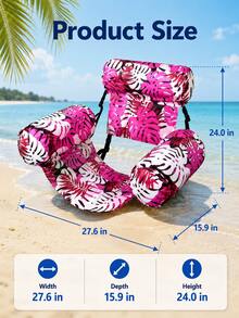 Inflatable Swimming Pool Floating Raft With Backrest, Water Lounge Chair Made Of Thickened PVC Material, Breathable Mesh Fabric Non-Stick To Skin, Suitable For Beach Use, Summer Vacation, Pool Party, Water Games And Pool Floating Supplies - Multicolor - View 4