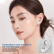 TWS Earbuds Bluetooth Wireless In-Ear Headphones, Built-In Microphone For Clear Calls, Long Battery Life, Sweat-Resistant White Design, Comfortable Ear Stem Style, Compatible With IOS And Android Devices, Suitable For Fitness, Running, Daily Use - White - View 3