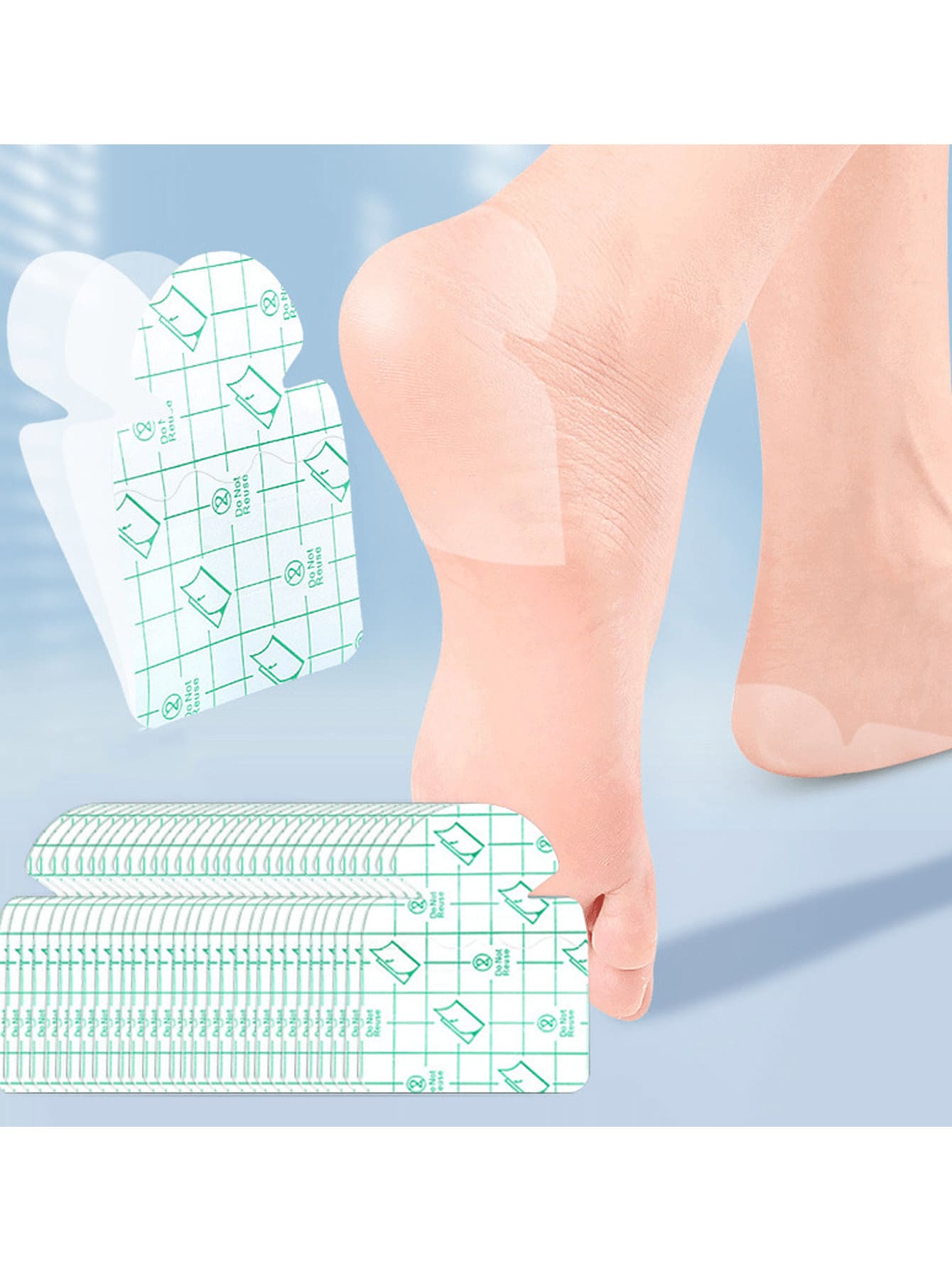 50/30/20/10/2pcs Invisible Moisture-Proof Heel Pads, Breathable Comfortable Moisturizing Cracked Heel Repair Protection Pads, Suitable For Sensitive Skin Foot Care - A - View 1