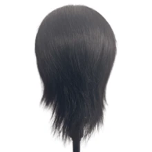 Hot Male 100% Human Hair Mannequin Head With Clamp Stand Real Hair Practice Training Head Barber Hairdressing Manikin Doll For Beauty School - Natural Black - View 7