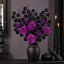 1pc/2pcs/3pcs Artificial Purple Spider Halloween Room Decor, Suitable For Bedroom, Living Room, Fireplace - Multicolor - View 3