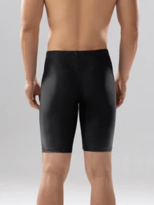 361degree Men's Professional Competitive 5" Swim Trunks With Drawstring Waist, Side Line Tech Print, Breathable Quick-Dry High-Stretch Fabric, For Vacation, Beach, Surfing, Rafting, Beach Volleyball, Fitness, Teens, Adults, All Seasons, Back To School - Black - View 3