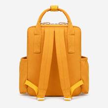 Personalized Large Capacity Backpack For Girl, Stylish Color Block Travel Backpack With Front Pocket And Side Pockets, Lightweight Casual Daypack, Multi Compartment Storage Bag For Work, Commute, Shopping, Outdoor Travel And Daily Use - Multicolor - View 6