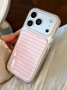 Cute Colorful Stripes Pattern Phone Case Compatible With IPhone 18 Pro Max 18 Pro 17 Pro Max 17 Pro 17 16 Pro Max 16 Pro 16 15 14 13 Pro Max Y2K Simple Lovely Soft Clear Camera Protection Shockproof Back - Pink - View 2