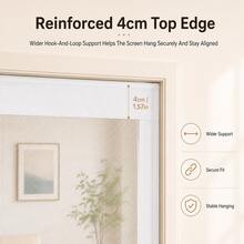 1pc Pure White Magnetic Screen Door, Auto-Closing Polyester Mesh Curtain, Pet-Friendly, No-Drill Installation, Weighted Bottom, Suitable For Bedroom, Patio, Balcony And Kitchen, Multiple Sizes Available - Pure White Polyester Screen Door - View 6
