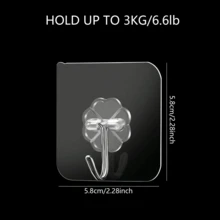 30/20/10/5pcs Transparent Adhesive Wall Hooks | Stainless Steel Rust-Proof Hooks With Transparent Adhesive Pads! No Drilling Required, Waterproof And Oil-Resistant - Perfect For Bathroom, Kitchen And Dorm! Strong Load-Bearing, Can Hang Towels, Bags And Kitchen Utensils - Essential Home Organization Tool! - Default - View 9