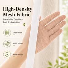 1pc Pure White Magnetic Screen Door, Auto-Closing Polyester Mesh Curtain, Pet-Friendly, No-Drill Installation, Weighted Bottom, Suitable For Bedroom, Patio, Balcony And Kitchen, Multiple Sizes Available - Pure White Polyester Screen Door - View 8