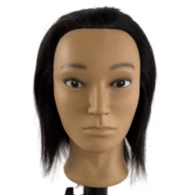 100% Human Hair Mannequin Head Men's 6" Hairdresser Practice Beauty Styling Training Mannequin Head With Clamp Stand - Natural Black - View 4