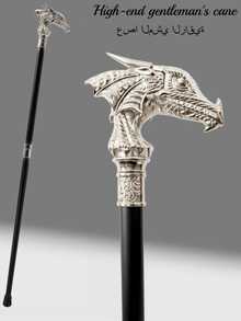 1 pieza Cetro de metal de dos colores con patrón de pterosaurio, textura de escamas de dragón, varita mágica larga desmontable, accesorio de estilo vintage casual para cosplay, juegos y actuación de mago, bastón elegante de alta gama tipo caballero británico, accesorio para festival mediterráneo y árabe, apto para uso diario, regalo para hombre, para actuación escolar creativa - Pteranodon - Ver 14