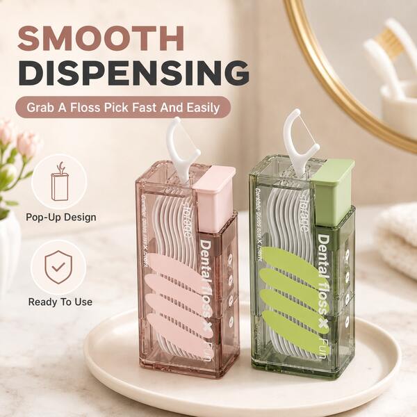 Portable Pop-Up Floss Box, Semi-Automatic Dust-Proof Floss Pick Storage Case For Travel, Outdoor Oral Hygiene And Personal Cleaning