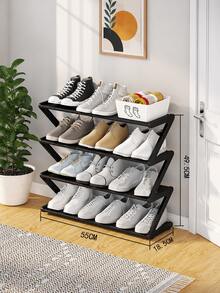 Estantería para zapatos en forma de Z, unidad de almacenamiento de pie, organizador multifuncional de gran capacidad, estantería de piso de fácil montaje; instalación sin herramientas, esencial para el hogar y el dormitorio, diseño ahorrador de espacio, adecuado para el pasillo, armario, sala de estar y dormitorio. - Multicolor - Ver 13