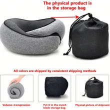 Ergonomic U-Shaped Memory Foam Neck Pillow, Travel Airplane Neck Pillow, Office Nap Essential, Portable Neck Pillow, Trending Style - Multicolor - View 11