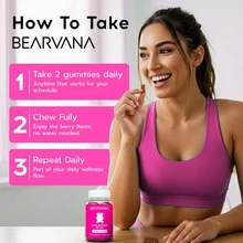 BEARVANA Women's Multivitamin Gummies Top & Peach Support - Includes Herbal Extracts & Essential Vitamins - Berry Flavor - 60 Gummies - 頂級支援 - 查看 3