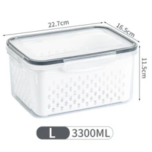 6件組（2個蓋子+2個盒子+2個濾水籃）方形食品儲存容器，PP材質可重複使用冰箱儲存盒，適用於辣椒、歐芹、香菜、大蒜、麵條、雞蛋，附蓋可手洗，廚房必備儲存容器，冰箱收納蔬菜保鮮盒，1件食品儲存收納盒 - 查看 13