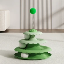 1 件自娱猫转盘球，小型猫咪解闷玩具，宠物用品猫玩具 - 彩色 - 查看 24