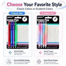 Press Eraser Pen Set, 4PCS Retractable Eraser Pens With 10 Replacement Eraser Refills, Classic & Gradient Color Pencil Eraser Pens For School, Office, Drawing, Sketching, Notes And Stationery Supplies - Multicolor - View 8