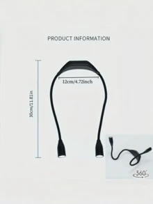 Neck-Hanging/Wearable Light, Equipped With 360-Degree Rotatable LED Reading Light And Three Adjustable Brightness Levels. Suitable For Bedside Table, Office And Home Environment. Can Be Used As Bedside Lamp Or Desk Lamp; Modern Design; Made Of Durable Material - A - 查看 5