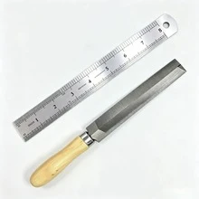 8in Steel Ruler And 9in Wooden Handle File 2pcs Set, Sharpening Stone, Suitable For Sharpening Tools, Repairing, Measuring And Marking - 2pcs - View 1