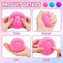 Cute Soft Fluffy Smiling Face Stress Relief Toy, Adorable Squishy Squeeze Ball, Creative Desktop Decompression Gadget, Hand-Held Relaxing Fun Toy, Multi-Color Interactive Gift For Kids And Adults, Birthday Holiday Surprise Gift - Multicolor - View 4