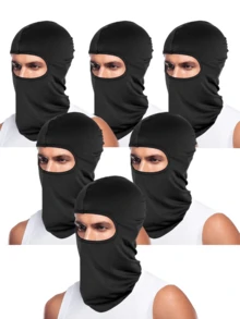 1/3/4/6Pcs Full Face Cover Ski Mask Balaclava Unisex Hood Cap Neck Gaiter UV Protector For Outdoor Sports Snowboard Travel - Multicolor - View 1