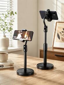 1pc Adjustable Desktop Phone & Tablet Stand, Gaming Live Streaming Recording Base, Compatible With Switch Air 4-10 Inch Devices, Cute Mini Desktop Decor Accessory, Ideal For Women Home Office Daily Use - Retractable Stand - View 3