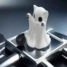 Cute Ghost Decor, Cartoon Ghost Resin Figurine, Indoor Desktop Bookshelf Party Mini Horror Style Ornament, Creative Funny Ghost Gift, Cute Ghost Desktop Decoration, Unique Fun Gift For Friends And Teenagers - Multicolor - View 7