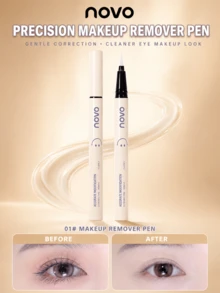 NOVO Pulpen Penghapus Riasan Mata Ujung Halus Tahan Air, Lembut dan Tidak Iritasi, Ideal untuk Memperbaiki Kesalahan Eyeliner, Sempurna untuk Riasan Ulang Saat Bepergian - 01# Pena Penghapus Riasan - View 1