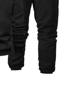 Teen Boy Cartoon Pattern Hoodie Long Sleeve Sweatshirt And Jogger Pants Set - Black - View 6