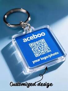 Custom Acrylic Keychain, Supports Personalized Photo/Text - Customizable QR Code And Logo/Photo Display, Glossy Surface, Suitable For Smartphone A - Multicolor - View 5