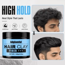 Adglamful 男士造型髮泥 120g，天然清新香調啞光髮蠟，適合打造蓬鬆乾爽造型，持久定型，輕盈不黏膩，營造自然紋理效果 - 泥 - 查看 3