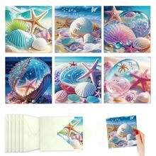 6pcs Diamond Painting Kit Greeting Cards, Flower, Starfish, Mushroom House, Dandelion Patterns, Paper Material With Special Shaped Crystals, Unique Design, Expressing Hard-To-Say Love, Thanksgiving Gift - 6Pcs - View 14