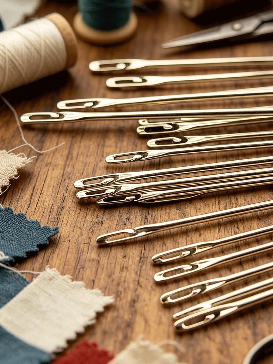 30pcs Side-Loading Needle Set, Side-Opening Eye Design, No Need To Align Small Hole, Just Snap Thread Into Side Eye To Complete Threading, User-Friendly Darning Needles For All Ages, Suitable For Home Craft Enthusiasts And Seniors, Used For Daily Clothing Repair, Embroidery, Handmade DIY - Hand Sewing Needle - View 1