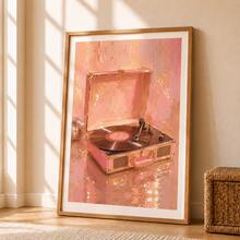 1pc Pink Vinyl Record Player Poster, Retro Music Aesthetic Wall Art Print, Unframed Matte Paper Poster For Bedroom Dorm Living Room Decor - 1PC - View 3
