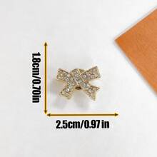 8pcs/Set Gold Butterfly Heart Rhinestone Shoe Charms, Suitable For DIY Perforated Shoes, Perfect Gift For Friends. - Gold - View 6