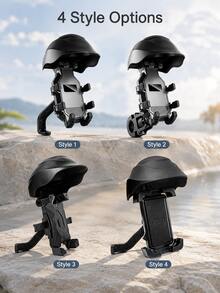 Motorcycle Phone Holder With Claw Clip And Helmet Visor, Bicycle Phone Mount For Electric Scooter, Electric Bike, Bicycle, Motorcycle, Anti-Shake Anti-Vibration 360° Rotating Secure Lock, Handlebar And Rearview Mirror Installation, Fits 4.7-7 Inch Phones, Delivery Riding Navigation - A - View 6