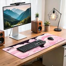 Black Cat Cloud Keyboard Pad, Oversized Mouse Pad, Cute Pink & Purple, Office Desk Protector, XXL Rubber Non-Slip, Home Desk Mat, Suitable For Gaming - View 4