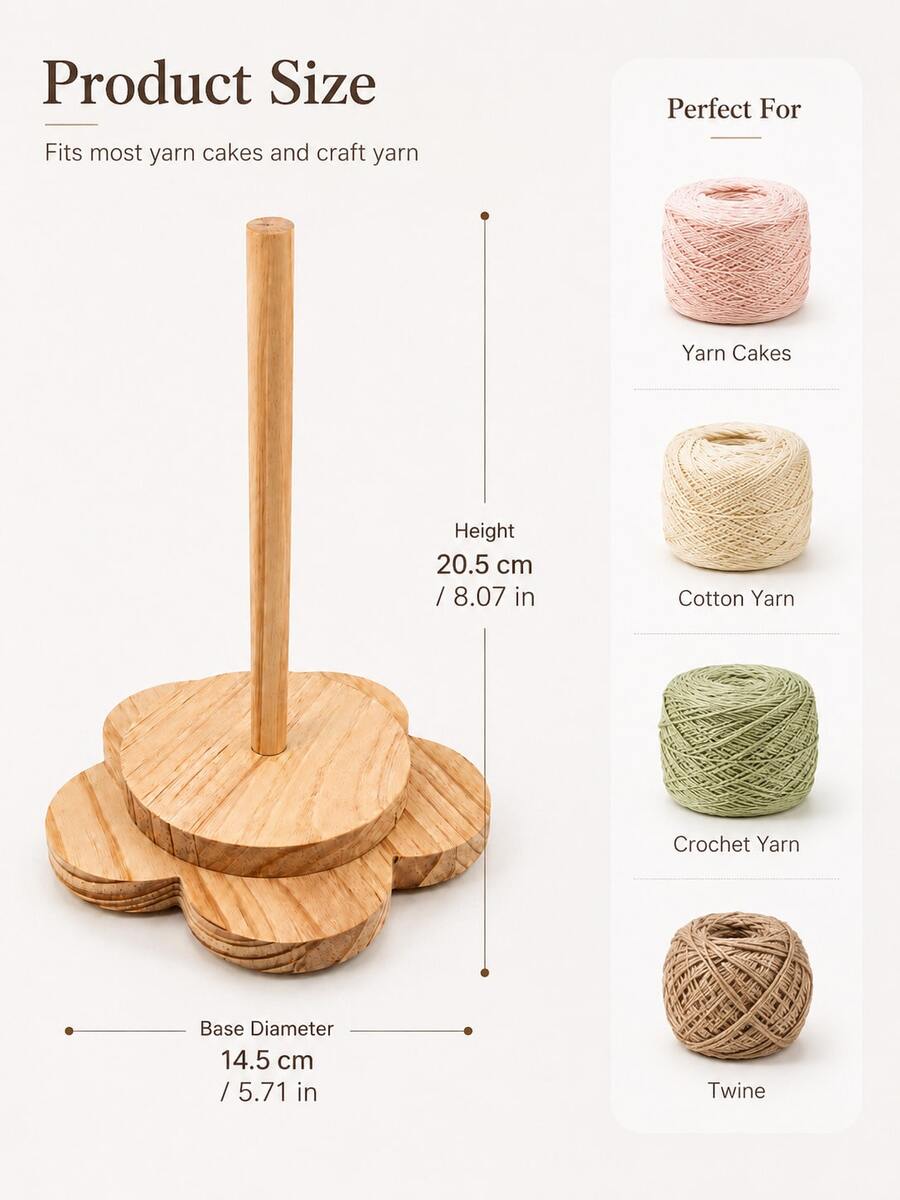1 buah Alas Bunga Minimalis Gaya INS dari Kayu Alami dengan Silinder Vertikal, Warna Kayu Alami, Alas Berbentuk Bunga, Struktur Dapat Diputar, Pilar Kayu Solid, Dipoles Halus, Penahan Benang Tetap, Pengeluaran Halus, Mencegah Benang Kusut Saat Penyimpanan, Rak Penyimpanan Benang Putar Kayu Solid Berbentuk Bunga, Hadiah untuk Penggemar Kerajinan Tangan, Merajut di Meja, Kerajinan DIY, Menjahit di Rumah, Studio Kerajinan Tangan - sumbu tunggal - View 1
