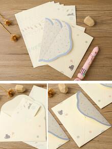 Set Amplop & Surat Gaya Pastoral Vintage 18 Buah, Estetika Penyembuhan Lembut Korea, Motif Hewan & Bunga Lucu, Cocok Untuk Surat Pengakuan/Surat Cinta/Kartu Ucapan/Buku Harian Pelajar/Pembungkus Kado/Liburan - View 10