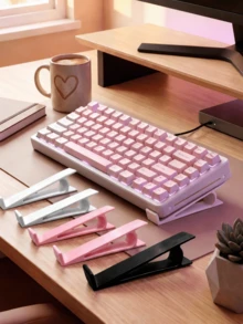 2pcs/Set Minimalist Keyboard Stand, Ergonomic Tilted Angle, Effectively Reduces Hand Fatigue, Sturdy And Stable, Suitable For Remote Workers And Students, Durable Keyboard Holder, Keyboard Stand/Keyboard Riser, Room Decor, Office Desk Use - Multicolor - View 7