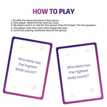 全新情侶桌遊卡片，包含55張對話卡設計，完美適合約會之夜或任何深化關係的時刻，也是情人節和聖誕節的絕佳選擇 - Who Is Freaky? - 查看 6