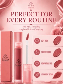 3CE Watery Matte Lip Gloss #CHASING ROSE 4.6g, hasil akhir matte lembut, tidak lengket, membentuk lapisan untuk mengunci warna hanya dengan sekali oles, tahan lama, kebutuhan sehari-hari. - #MENGEJAR ROSE - View 10