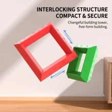 Multi-Shape Stacking Building Blocks Set, Freely Assembleable Geometric Stacking Toys, DIY Versatile Shape Toys, Ideal Interlocking Toys For Children, Helps Cultivate Children's Hands-On Practice And Problem-Solving Habits - Multicolor - View 6