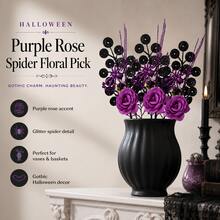 1pc/2pcs/3pcs Artificial Purple Spider Halloween Room Decor, Suitable For Bedroom, Living Room, Fireplace - Multicolor - View 5